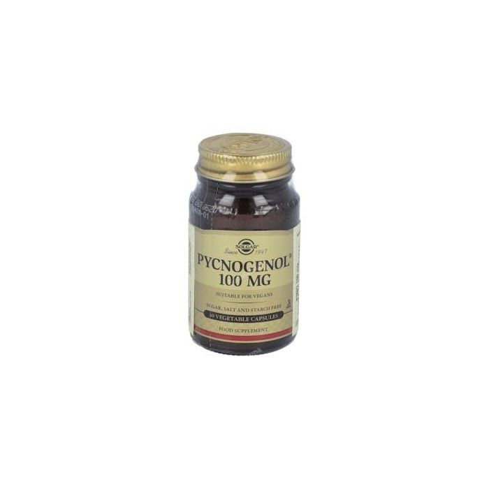 SOLGAR Pycnogenol Extracto de Corteza de Pino Marítimo Francés 100mg, 30 Cápsulas Vegetales
