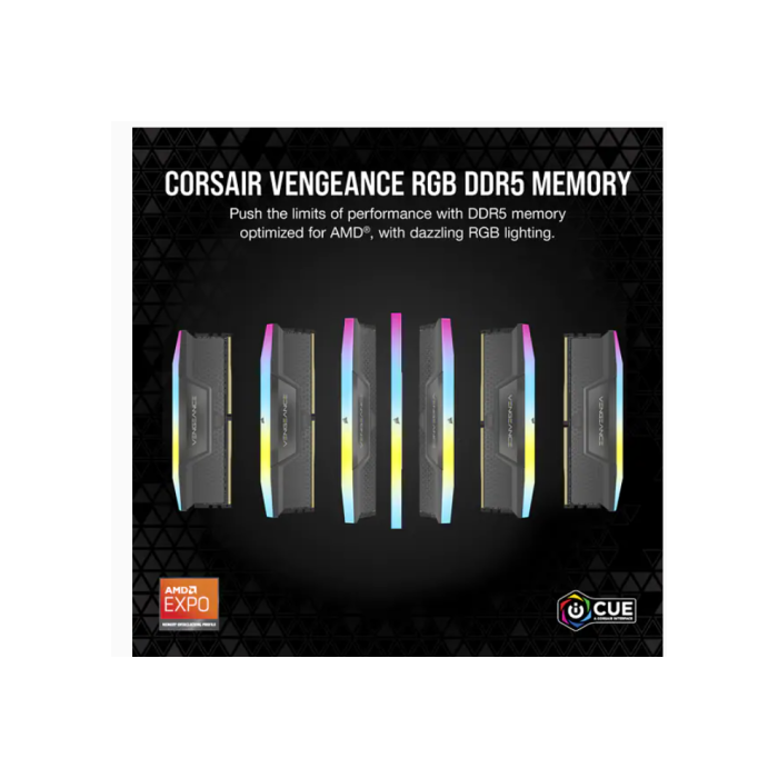 Corsair Vengeance RGB DDR5 64GB (2x32GB) 5200MHz CL40 AMD EXPO & Intel XMP - CMH64GX5M2B5200Z40K 1 Corsair Vengeance RGB DDR5 64GB (2x32GB) 5200MHz CL40 AMD EXPO & Intel XMP - CMH64GX5M2B5200Z40K 1