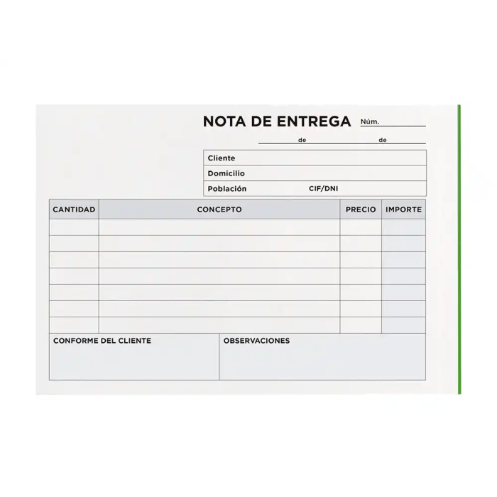 Liderpapel T328 Talonario Entregas 8º Original y 2 Copias Apaisado 2