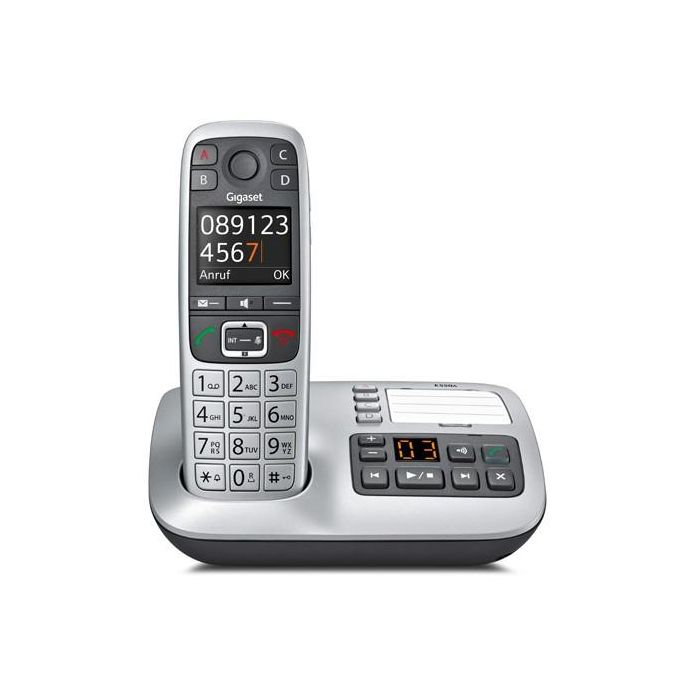 Gigaset E560A Teléfono DECT Inalámbrico con Contestador Automático, Manos Libres, Identificador de Llamadas y Pantalla a Color Negro Plata 2 Gigaset E560A Teléfono DECT Inalámbrico con Contestador Automático, Manos Libres, Identificador de Llamadas y Pantalla a Color Negro Plata 2