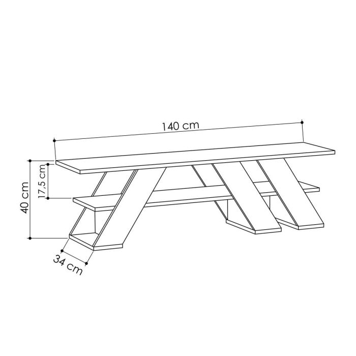 Mueble de TV Alexandra House Living Diagonal Marrón 140 x 40 x 34 cm 2