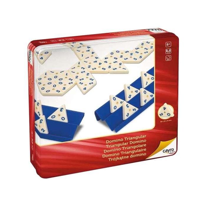 Cayro Juego Domino Triangular en Caja de Metal 27x27x5,7 cm Plástico 2