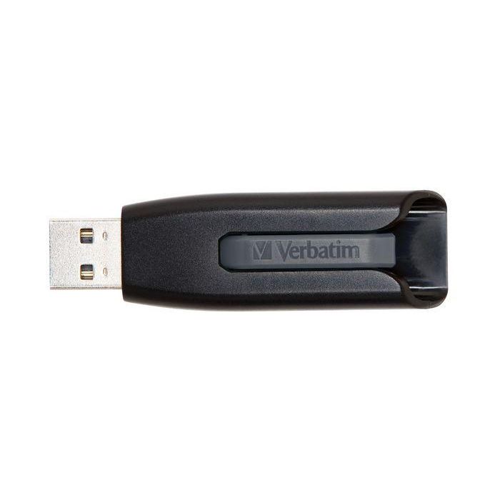 Verbatim V3 Memoria USB 3.0 SuperSpeed 64GB con Mecanismo Retráctil 'Slide and Lock' para Protección del Conector, Diseño Compacto