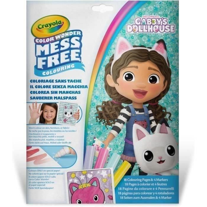 Crayola 75-2861 Color Wonder La Casa de Gabby: Colorear Sin Manchas, Tinta Invisible, 18 Páginas y 4 Rotuladores con Dibujos Secretos 2