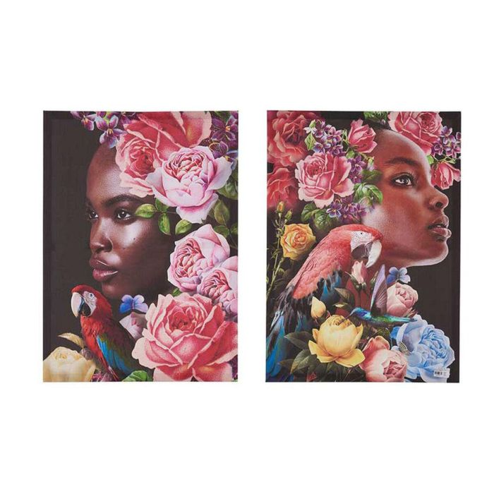 Giftdecor Set de 2 Lienzos Mujeres Tropical 50x70 cm (6 Unidades)