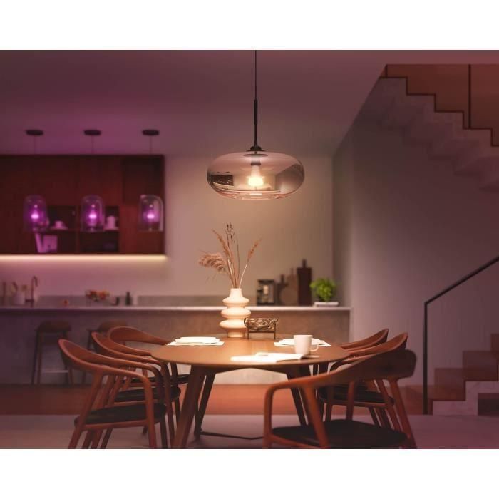 PHILIPS Hue White Ambiance - Bombilla LED conectada E27 - Equivalente a 9.5W 75W - Compatible con Bluetooth 4 PHILIPS Hue White Ambiance - Bombilla LED conectada E27 - Equivalente a 9.5W 75W - Compatible con Bluetooth 4
