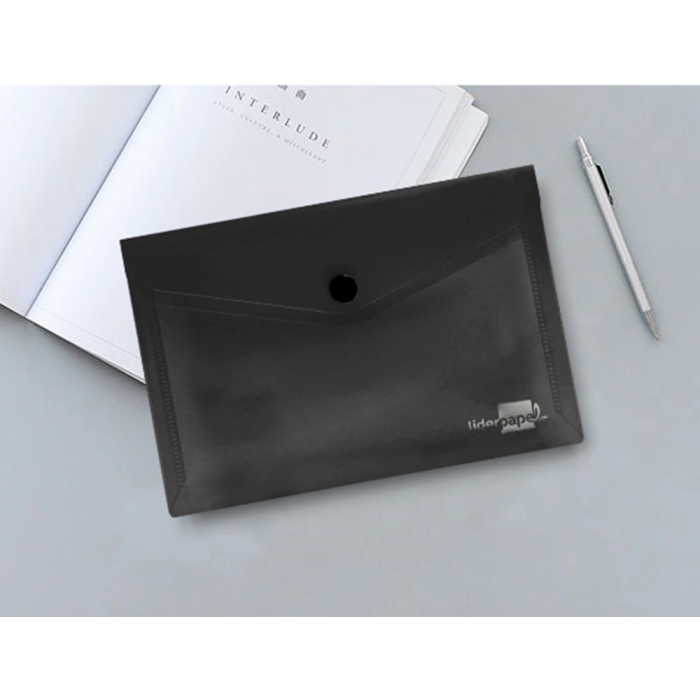 Liderpapel Dossier Carpeta con Broche Polipropileno DIN A6 Negro Opaco 180 micras 6 Liderpapel Dossier Carpeta con Broche Polipropileno DIN A6 Negro Opaco 180 micras 6