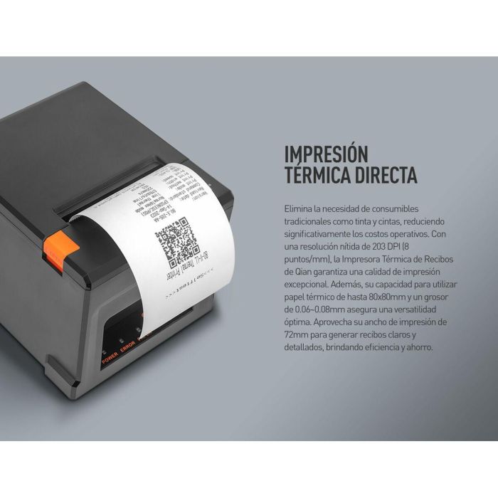 Impresora Térmica Yeyian QOP-T80BL-RI 2