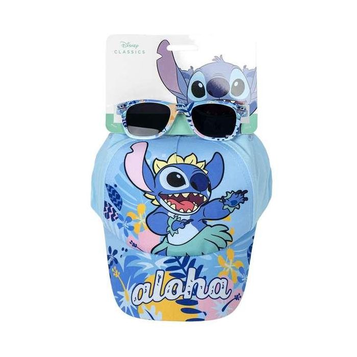 Cerdá Gorra y Gafas de Sol Infantiles Stitch para Niños 2-8 Años, 53 cm, Color Azul