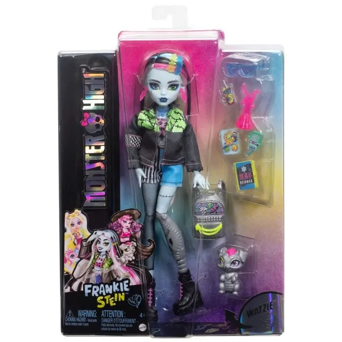 Mattel Muñeca Frankie Stein Monster High +4 Años con Mascota Watzie y Accesorios 4 Mattel Muñeca Frankie Stein Monster High +4 Años con Mascota Watzie y Accesorios 4