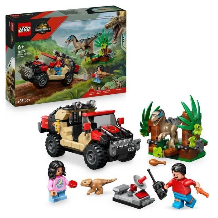 LEGO 76972 Set Jurassic World Huida Todoterreno y Raptor al Acecho con Velocirraptor, Minifiguras y Dinosaurio Bebé. Edad +6 años 0 LEGO 76972 Set Jurassic World Huida Todoterreno y Raptor al Acecho con Velocirraptor, Minifiguras y Dinosaurio Bebé. Edad +6 años 0