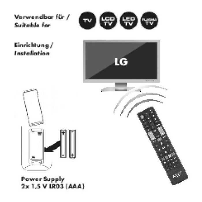 Schwaiger Fernbedienung für LG TVs. schwarz. 49 Tasten 1