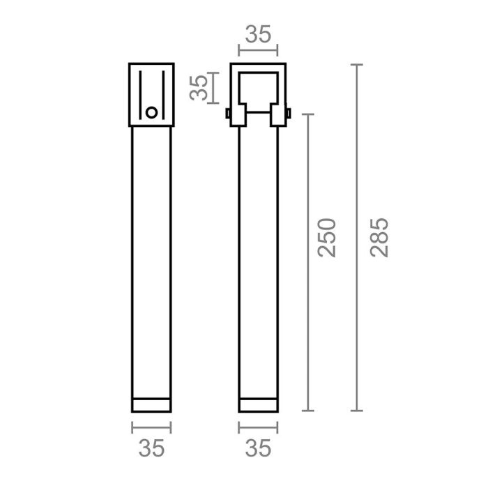 Micel 96402 Juego 4 Patas para Somier Acero Negro 35x35x250mm sin Rueda 1