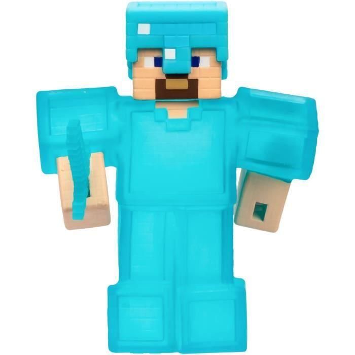 Figura Elástica - GOO JIT ZU - Minecraft Steve - 11 cm - Textura Elástica - 3x Elástico 4