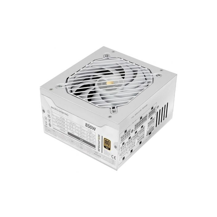 Mars Gaming MPB850PSI Fuente Alimentación 850W 80 Plus Gold Modular ATX 3.1 PCIe 5.1 Ventilador 14cm Ultrasilenciosa