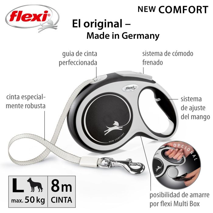 Flexi Correa New Comfort L Cinta 8M Negro, Bicolor, Germany 3