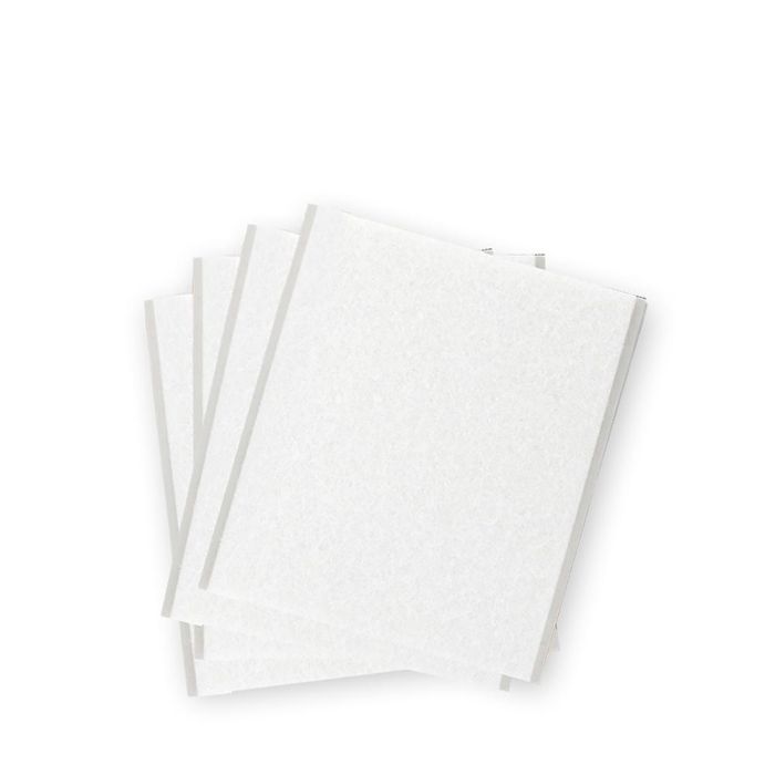 Inofix Plasfix Pack 4 Fieltros Blancos Sintéticos Adhesivos 100x85mm, Lana Acrílica, Protege Suelo y Silencia Ruido