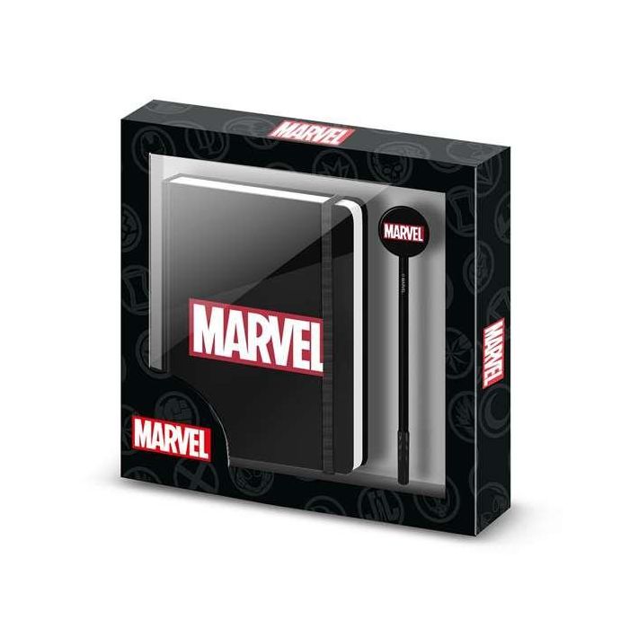 Karactermania Diario con Cadena + Bolígrafo Fashion Marvel Comics Negro PU Papel 23.2 x 22.4 x 2.2 cm 1 Karactermania Diario con Cadena + Bolígrafo Fashion Marvel Comics Negro PU Papel 23.2 x 22.4 x 2.2 cm 1