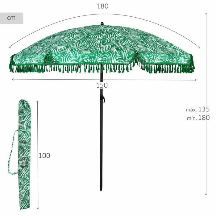 Sombrilla de playa Aktive Ø 180 cm 180 x 180 x 180 cm (6 Unidades) 3 Sombrilla de playa Aktive Ø 180 cm 180 x 180 x 180 cm (6 Unidades) 3