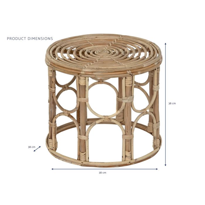 DKD Home Decor Mesita Auxiliar Balines Ratan Natural 38 x 38 x 38 cm 3 DKD Home Decor Mesita Auxiliar Balines Ratan Natural 38 x 38 x 38 cm 3