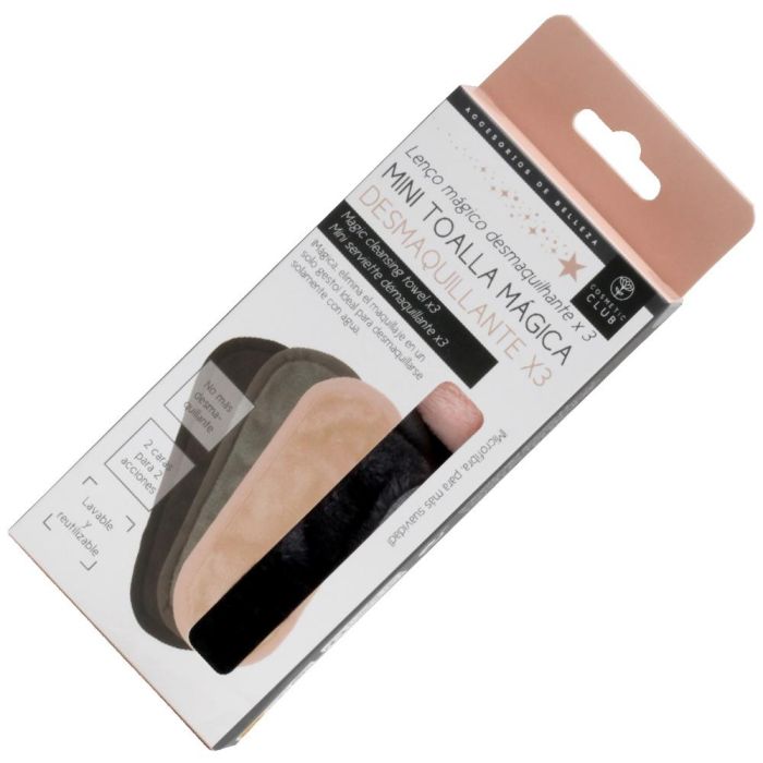 Cosmetic Club Juego de 3 Toallas Desmaquillantes de Microfibra, Solo Necesita Agua, Colores Surtidos, 20x7 cm 4