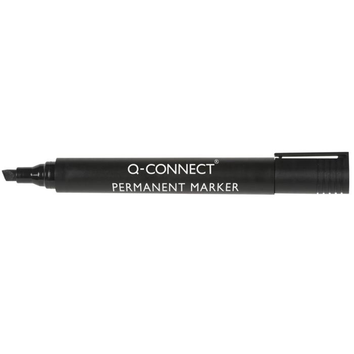 Rotulador Q-Connect Marcador Permanente Negro Punta Biselada 5.0 mm 10 unidades 1