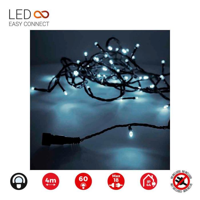 Guirnalda easy-connect 4m 60 leds blanco frio ip44 30v (ip44 interior-exterior) total 1,08w 1