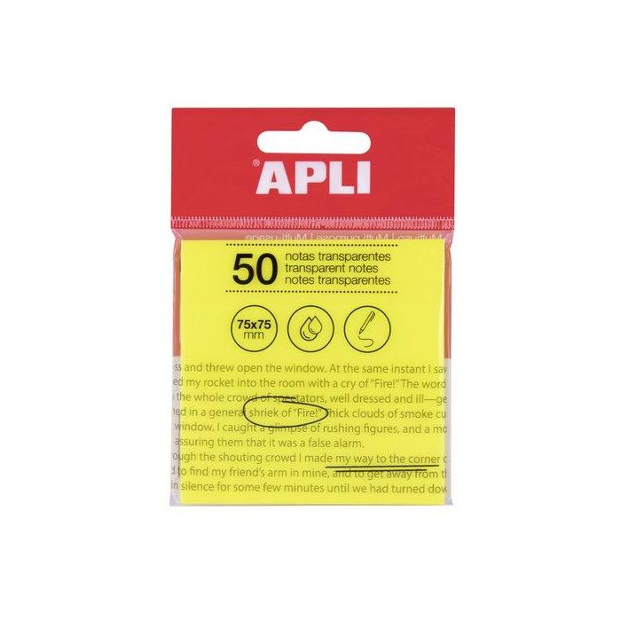 Notas Adhesivas Apli Traslucidas 50H 75X75 Amarillo