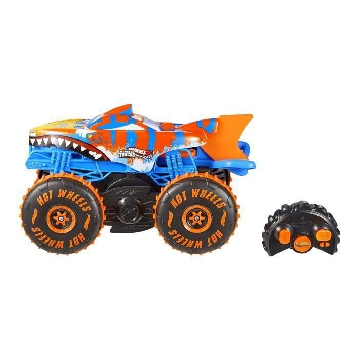 Hot Wheels Jfr39 Monster Truck Tiger Shark Escalador Teledirigido - Modo Frenético - Neumáticos Agarre - Interior/Exterior 1
