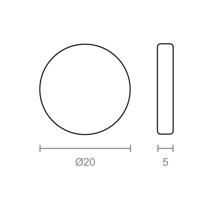 Imán neodimio disco im28 níquel ø20 x 5 mm 1