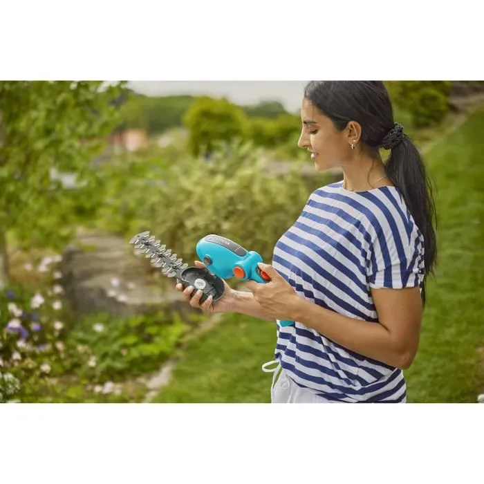 Gardena 9888-20 Kit Cisaille A Gazon Comfortcut Li + Bush Cutle Blade - 3.6 V/3.0 AH - Protección de cuchillas de cable USB -C 3