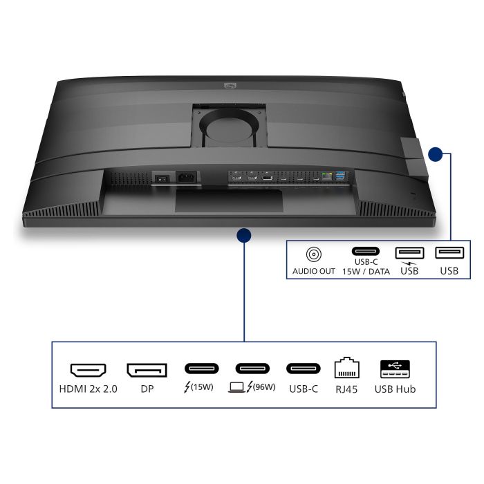 Philips Monitor 27B2U6903 27" 4K UHD IPS USB-C Thunderbolt 100W Negro Antracita 10