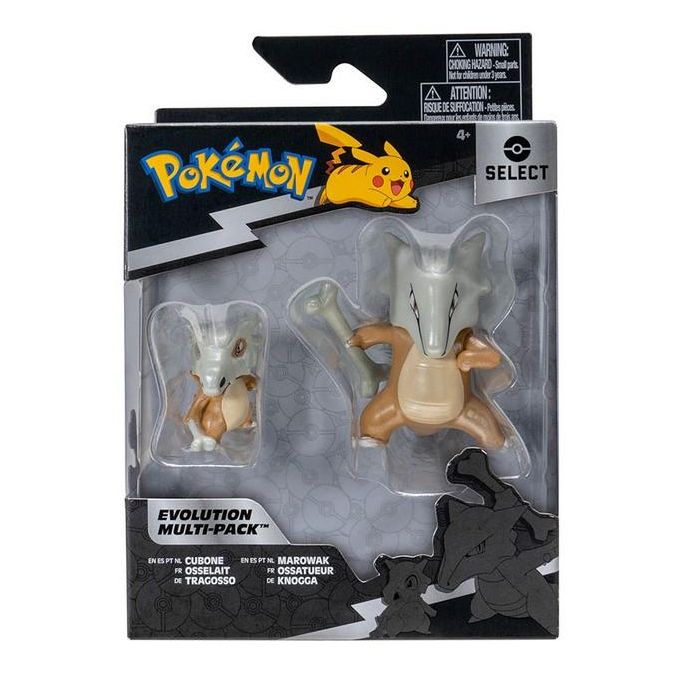 Jazwares Figura Pokemon Multipack Evolution Doble - Cubone y Murowak Articulados, Pack Deluxe Plata y Negro 3