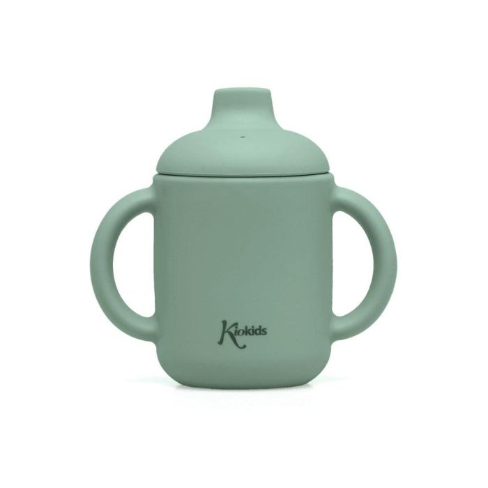 KioKids Taza de Silicona Sage con Asas y Boquilla para Bebés +4 Meses, Libre de BPA, Apta Microondas y Lavavajillas 2