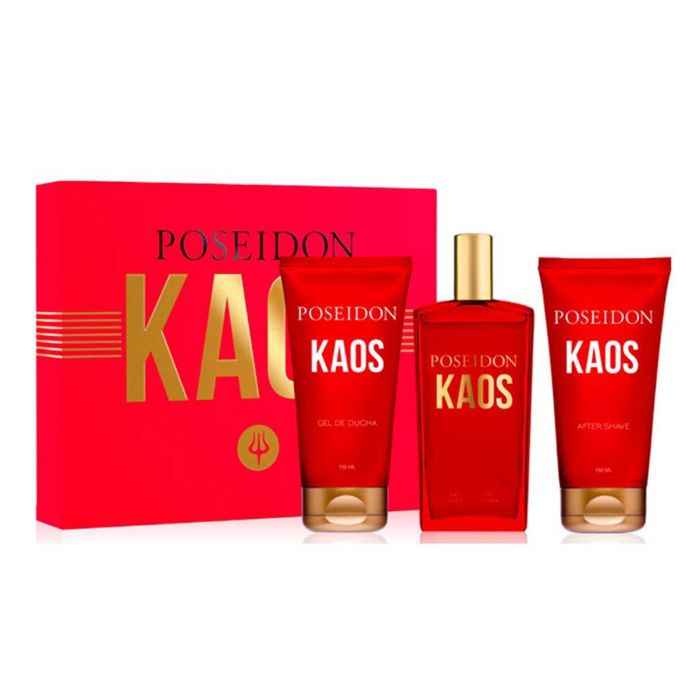 Poseidon Kaos eau de toilette 100 ml vaporizador + after shave 1 unidad + gel de baño 1 unidad