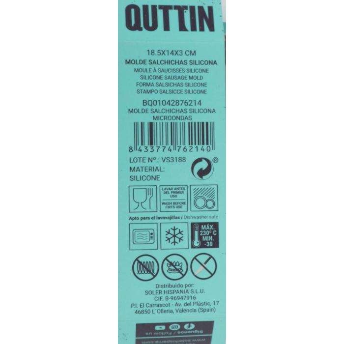 Molde para Salchichas de Silicona para Microondas Quttin (24 Unidades) 9 Molde para Salchichas de Silicona para Microondas Quttin (24 Unidades) 9