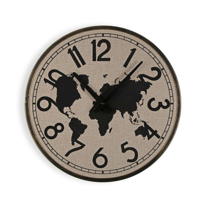 Reloj de Pared Versa Metal Mapamundi 4 x 40 x 40 cm