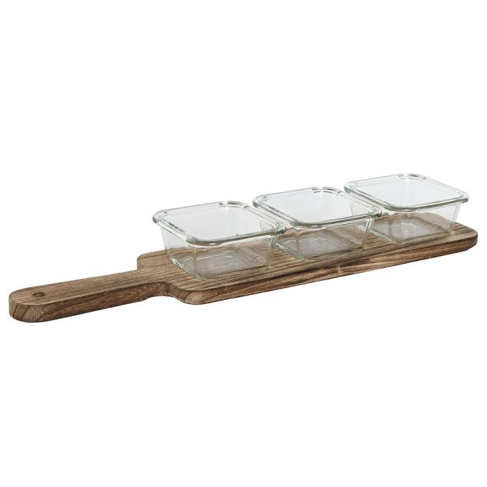 Tabla Aperitivo Basicos DKD Home Decor Natural 10 x 5.5 x 43 cm Set de 4