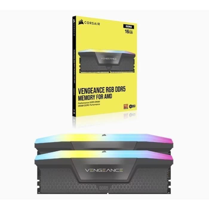 Memoria RAM - Corsair - Revenge RGB DDR5 - 32GB 2x16GB DIMM - 5600 MHz - 1.25V - Gris (CMH32GX5M2B5600Z36K) 3 Memoria RAM - Corsair - Revenge RGB DDR5 - 32GB 2x16GB DIMM - 5600 MHz - 1.25V - Gris (CMH32GX5M2B5600Z36K) 3