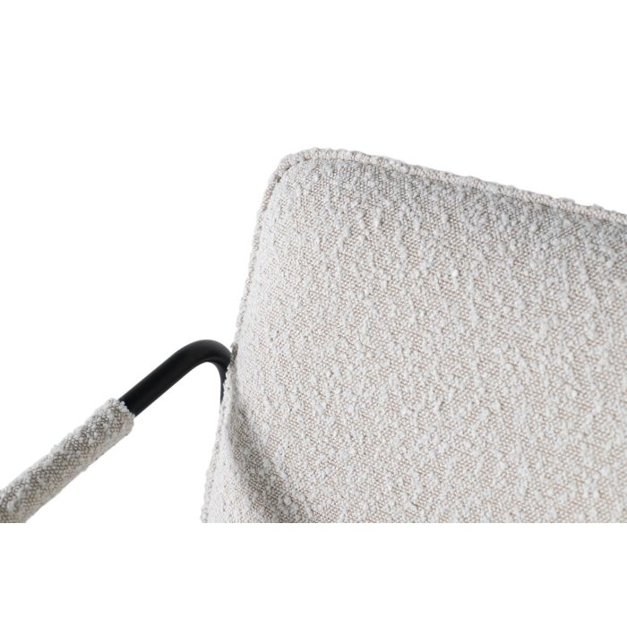 GINER Y COLOMER Sillón Tapizado en Tela Beige con Acolchado, Lote de 2, Hierro Negro Mate 4 GINER Y COLOMER Sillón Tapizado en Tela Beige con Acolchado, Lote de 2, Hierro Negro Mate 4