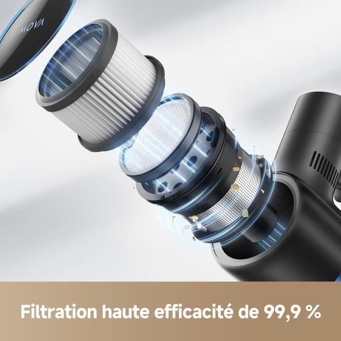 MOVA S4 Detect - Aspiradora vertical inalámbrica - 150 W - Duración máxima de la batería: 90 minutos - Cepillo multisuperficie OptiInsigh 5 MOVA S4 Detect - Aspiradora vertical inalámbrica - 150 W - Duración máxima de la batería: 90 minutos - Cepillo multisuperficie OptiInsigh 5