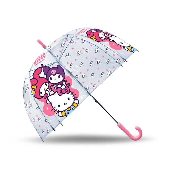Kids Licensing HK50195 Paraguas Hello Kitty y Friends Transparente Automático 46 cm Acampanado