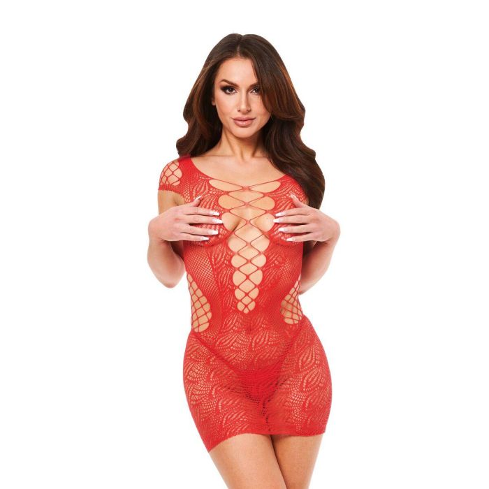 Conjunto de Lencería Baci Lingerie Lace Mini Dress Rojo (Talla única)