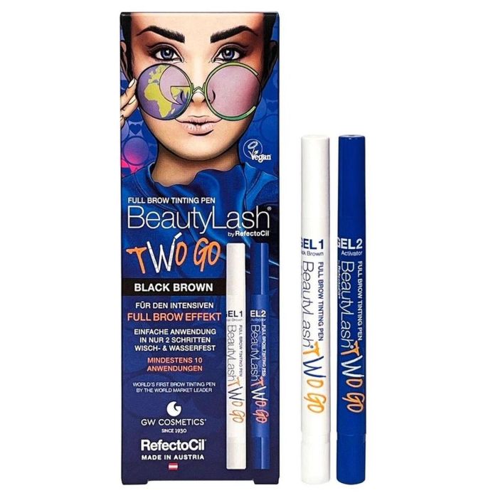 Refectocil BEAUTY LASH TWO GO Tinte para Cejas Black brown 2 Lápices Waterproof 2 Pasos Efecto Full Brow Larga Duración 1