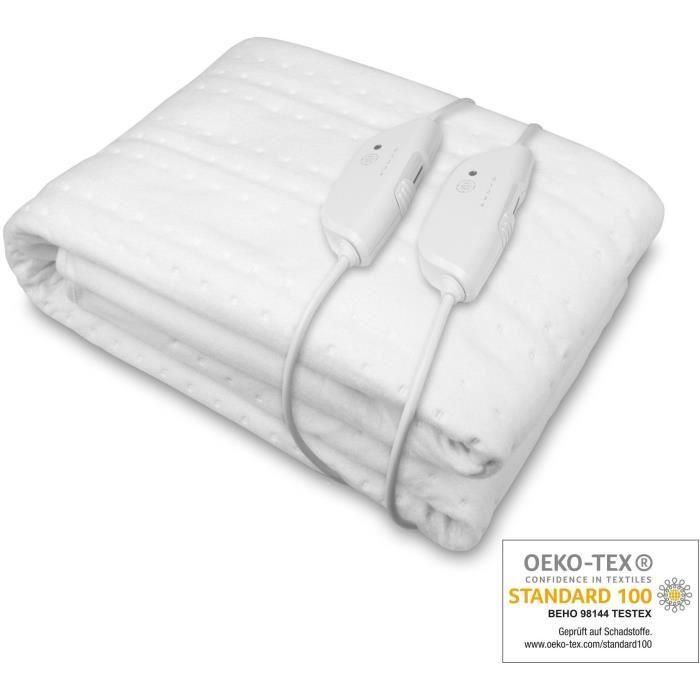 Topmelas calentados de King Size Mezisana - Hu 676 XXL - 2 Elementos de control, 150 x 160 cm, 4 configuraciones de temperatura, lavable Topmelas calentados de King Size Mezisana - Hu 676 XXL - 2 Elementos de control, 150 x 160 cm, 4 configuraciones de temperatura, lavable