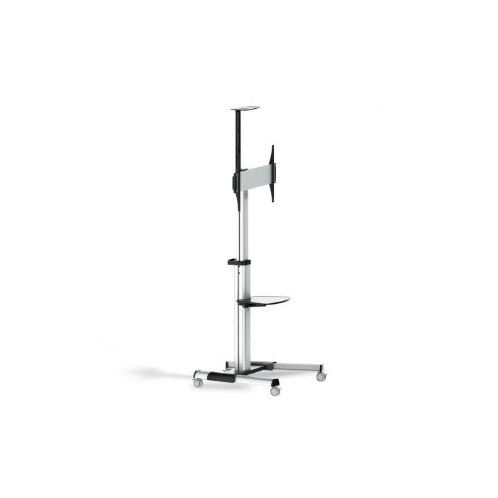 AISENS - SOPORTE DE SUELO PRO CON RUEDA, BANDEJA PARA DVD Y SOPORTE DE CaMARA PARA MONITOR/TV 50KG D 1