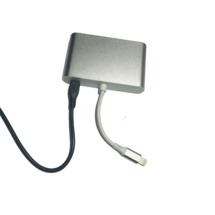 MicroConnect LIGHT-HUB4 Adaptador Lightning a HDMI / VGA / Audio, Plata 1