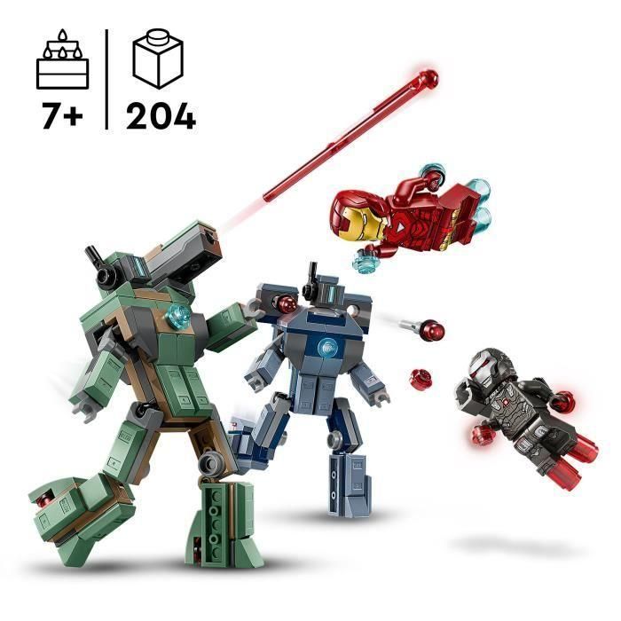 LEGO Iron Man y Máquina Guerra Vs. Drones Hammer 76320 - Juguete Construible Marvel para Niños +7 años 1