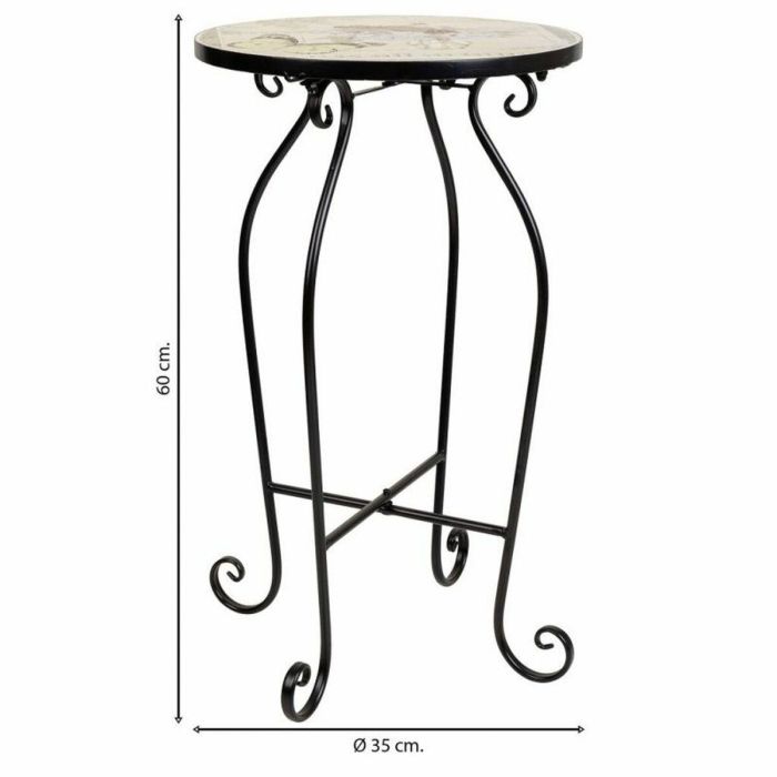 Soporte para Maceta Alexandra House Living Negro Hierro Azulejo 35 x 60 x 35 cm 4