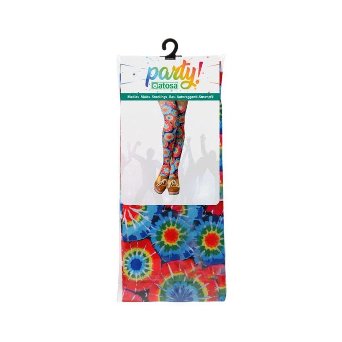 Medias Hippie Multicolor Psicodelico Mujer Adulto 1